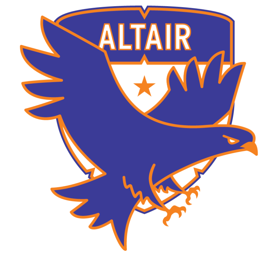 House Altair shield featuring a royal blue eagle